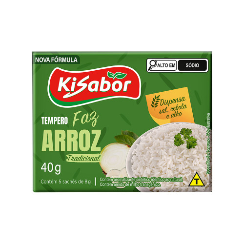 TEMPERO FAZ ARROZ KISABOR 5X8GR TRADICIONAL - CX COM 24 UN