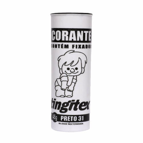 CORANTE PARA ROUPA TINGITEX 45GR PRETO - PC COM 6 UN