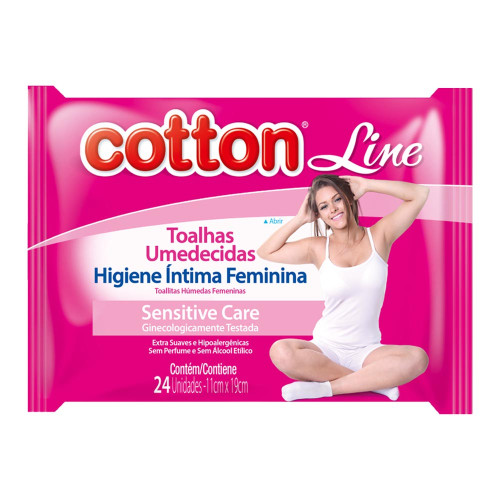 TOALHA UMEDECIDA HIGIENE ÍNTIMA COTTON LINE C/ 24UN  - CX COM 36 UN