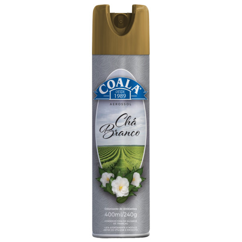 ODORIZANTE DE AMBIENTE AEROSOL COALA 400ML  CHÁ BRANCO - CX COM 6 UN