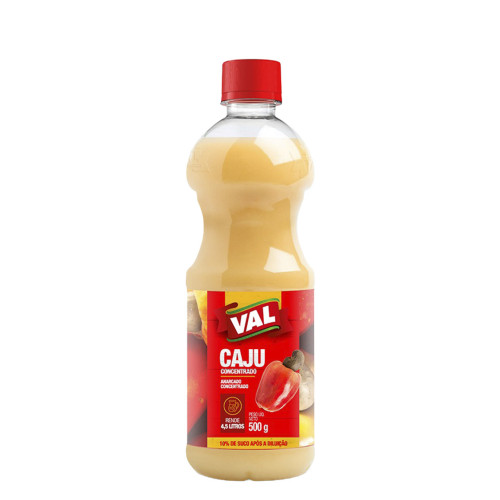SUCO CONCENTRADO VAL 500ML CAJU - CX COM 12 UN