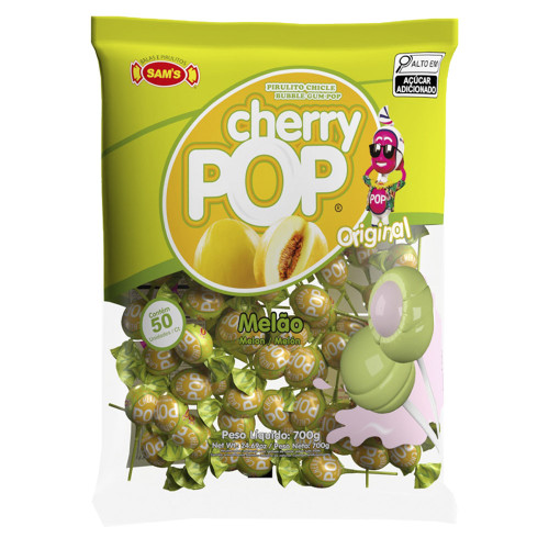 PIRULITO CHERRY POP SAM'S 14GR ORIGINAL MELÃO - PC COM 50 UN