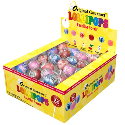 PIRULITO LOLLIPOPS SAM'S 31GR ORIGINAL GOURMET SORTIDOS - DP COM 24 UN