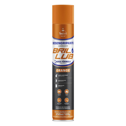 DESENGRIPANTE BRIL LUB TECBRIL 250ML ORANGE - CX COM 12 UN
