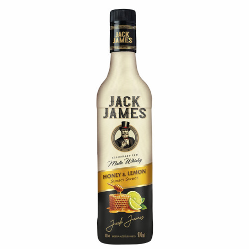 WHISKY MALTE JACK JAMES 900ML HONEY & LEMON - CX COM 6 UN