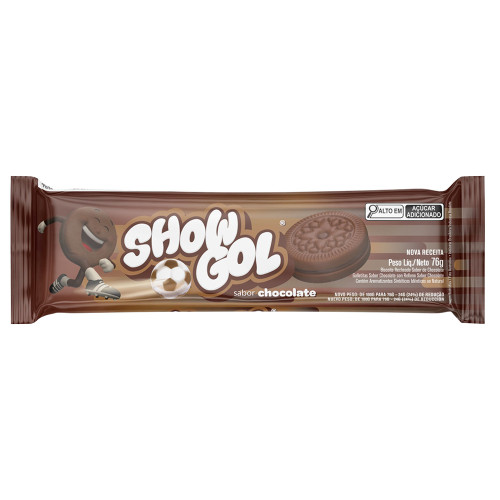 BISCOITO RECHEADO SHOW GOL CORY 76GR CHOCOLATE - CX COM 36 UN