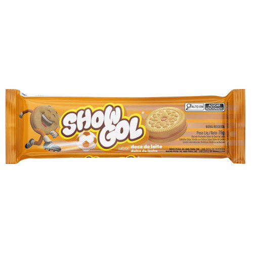 BISCOITO RECHEADO SHOW GOL CORY 76GR DOCE DE LEITE - CX COM 36 UN