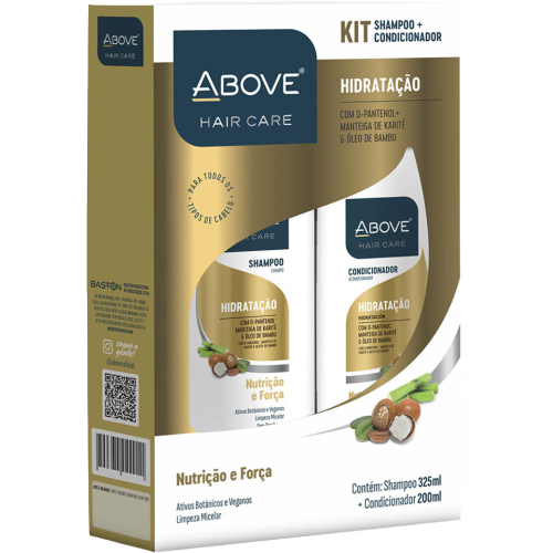 KIT ABOVE SHAMPOO 325ML/CONDICIONADOR 200ML HIDRATAÇÃO - UNIDADE