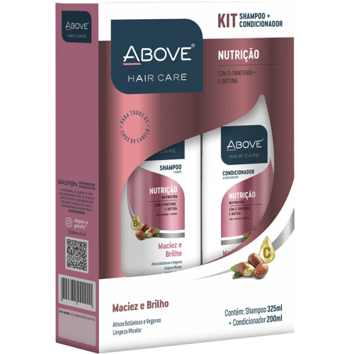 KIT ABOVE SHAMPOO 325ML/CONDICIONADOR 200ML NUTRIÇÃO - UNIDADE