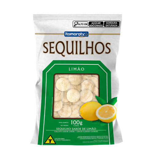 BISCOITO SEQUILHOS ITAMARATY 100GR LIMÃO - CX COM 20 UN