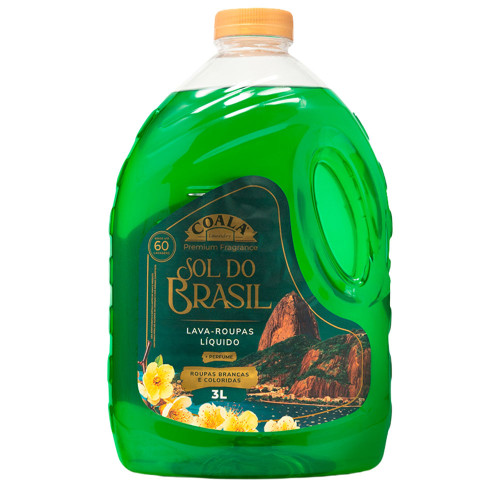 LAVA ROUPAS LÍQUIDO COALA 3 LITROS SOL DO BRASIL - CX COM 4 UN