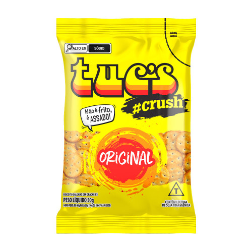 BISCOITO TUC'S CRUSH 50GR TRADICIONAL - CX COM 48 PC