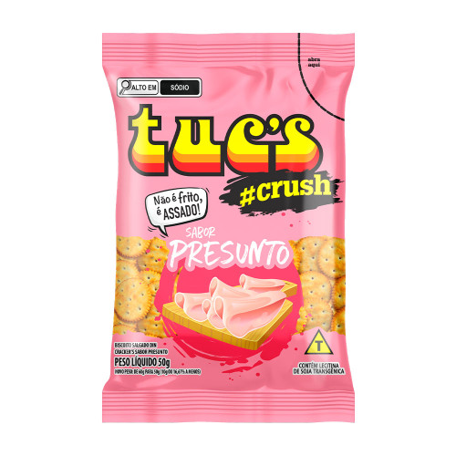 BISCOITO TUC'S CRUSH 50GR PRESUNTO - CX COM 48 PC