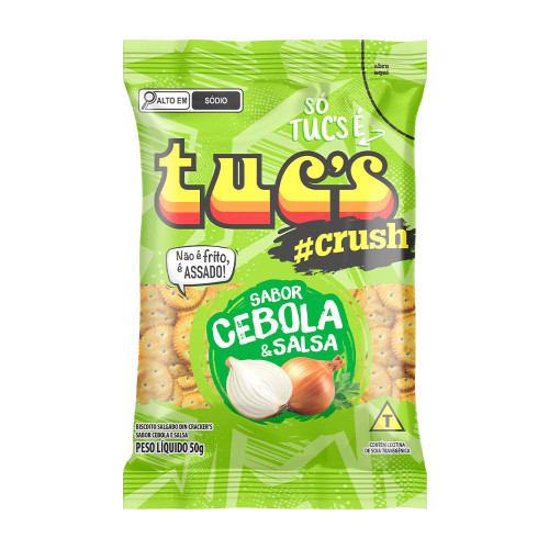 BISCOITO TUC'S CRUSH 50GR CEBOLA & SALSA - CX COM 48 PC