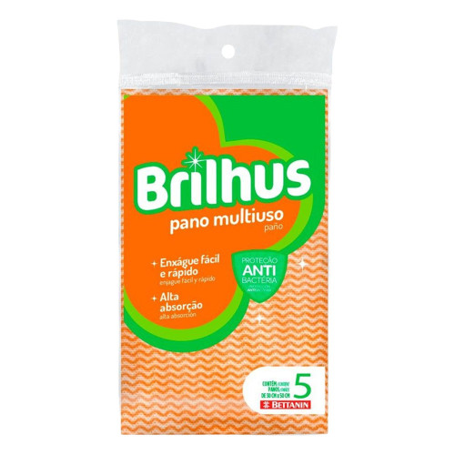 PANO MULTIUSO BRILHUS BETTANIN C/ 5UN LARANJA - UNIDADE