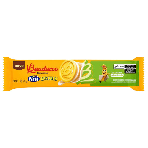 BISCOITO RECHEADO FINI BAUDUCCO 73GR BANANA - CX COM 48 UN