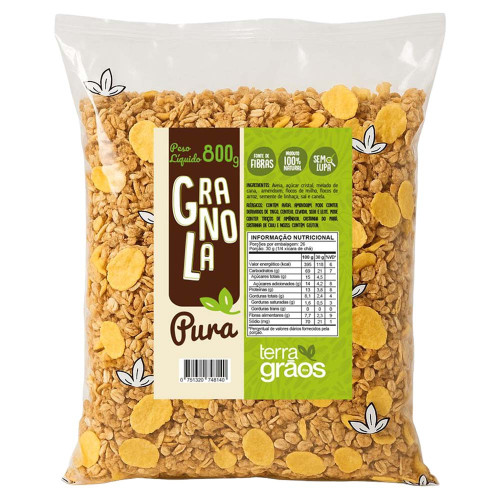 GRANOLA PURA TERRA GRÃOS 800GR TRADICIONAL - CX COM 12 UN