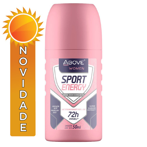 DESODORANTE ROLL-ON ABOVE 72H 50ML SPORT ENERGY WOMAN - CX COM 12 UN