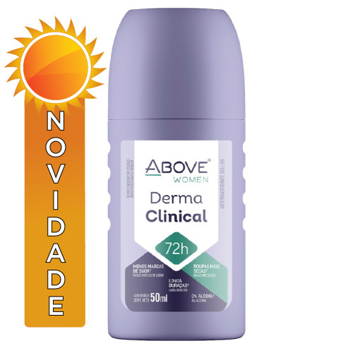 DESODORANTE ROLL-ON ABOVE 72H 50ML DERMA CLINICAL WOMAN - CX COM 12 UN