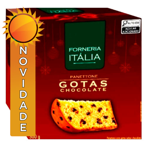 PANETTONE FORNERIA ITÁLIA 300GR GOTAS DE CHOCOLATE - UNIDADE