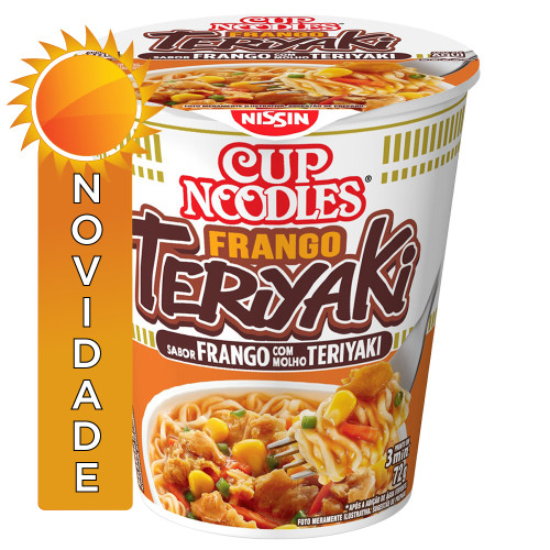 MACARRÃO INSTANTÂNEO NISSIN CUP NOODLES 72GR FRANGO TERIYAKI - CX COM 24 UN