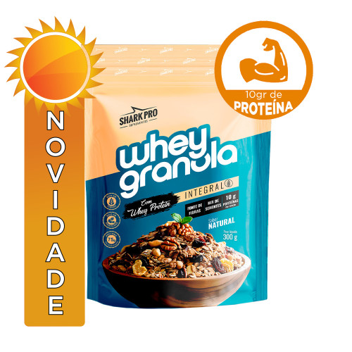 GRANOLA COM WHEY PROTEIN SHARK PRO 300GR INTEGRAL - CX COM 8 UN