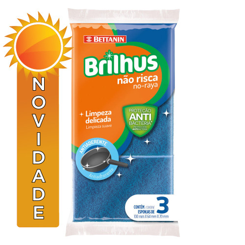 ESPONJA P/ LOUÇA BRILHUS BETTANIN C/3UN NÃO RISCA - UNIDADE