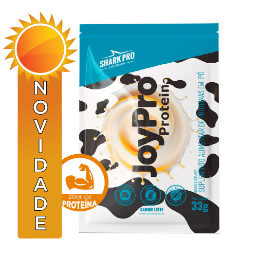 WHEY PROTEIN JOYPRO SHARK PRO SACHÊ 33GR LEITE - DP COM 10 UN