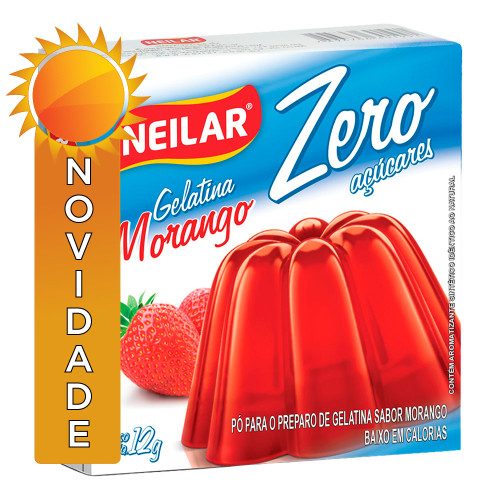 GELATINA ZERO AÇÚCARES NEILAR 12GR MORANGO - CX COM 24 UN