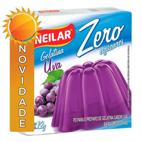 GELATINA ZERO AÇÚCARES NEILAR 12GR UVA - CX COM 24 UN