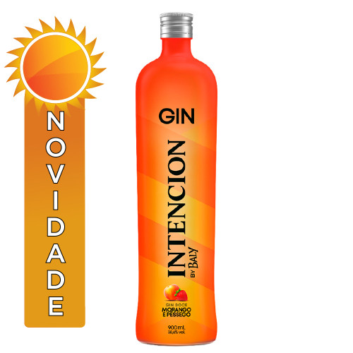 GIN INTENCION 900ML MORANGO E PÊSSEGO - FD COM 6 UN