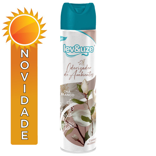 ODORIZANTE AMBIENTE LEV&UZE 400ML CHÁ BRANCO - CX COM 6 UN