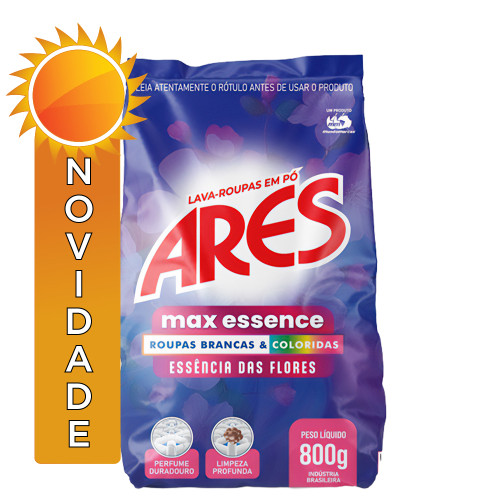 LAVA ROUPAS EM PÓ MAX ARES 800GR ESSENCE - CX COM 10 UN