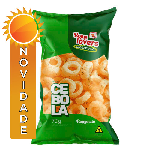 SALGADINHO ROMALOVERS ROMANATO 70GR  CEBOLA - CX COM 20 PC