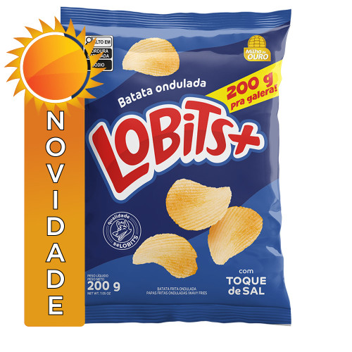 BATATA ONDULADA LOBITS 200GR ORIGINAL COM TOQUE DE SAL - CX COM 12 PC