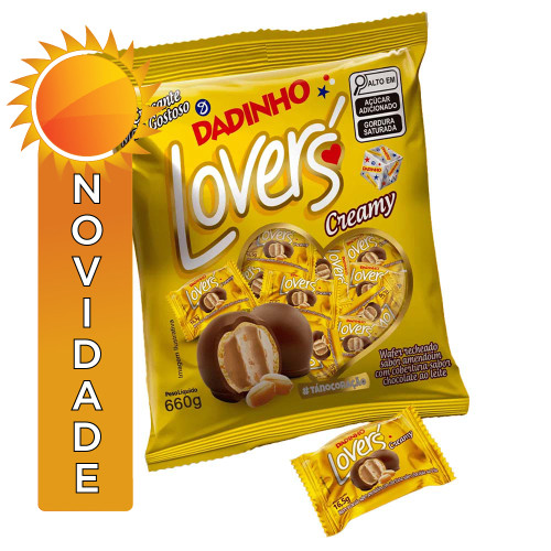 BOMBOM DADINHO LOVERS 660GR CREAMY AO LEITE - UNIDADE