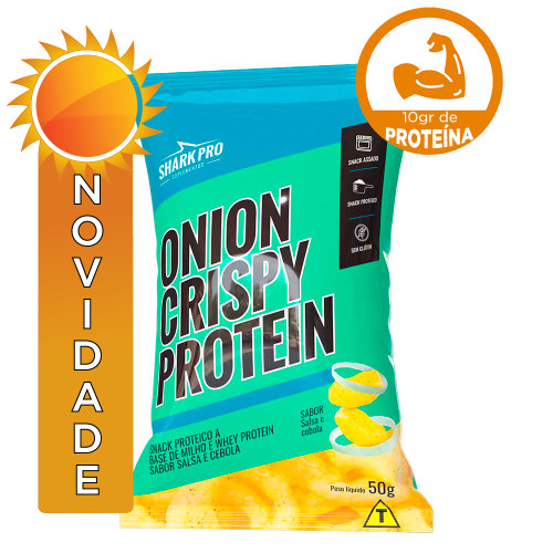 SALGADINHO CRISPY PROTEIN SHARK PRO 50GR SALSA E CEBOLA - CX COM 10 UN