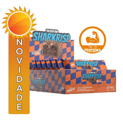 BARRA PROTEICA SHARKRISP SHARK PRO 40GR CHOCOLATE MALTADO - DP COM 12 UN