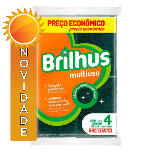 ESPONJA P/ LOUÇA BRILHUS BETTANIN C/4UN MULTIUSO - UNIDADE