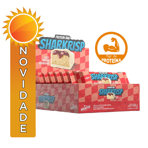 BARRA PROTEICA SHARKRISP SHARK PRO 40GR FRUTAS VERMELHAS - DP COM 12 UN