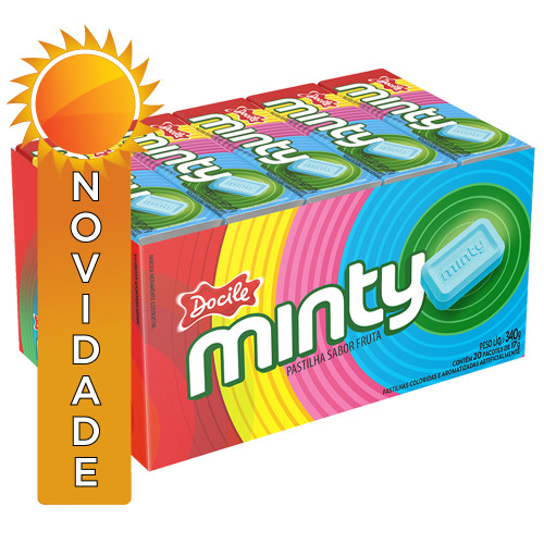 PASTILHA MINTY DOCILE 17GR FRUIT - DP COM 20 UN