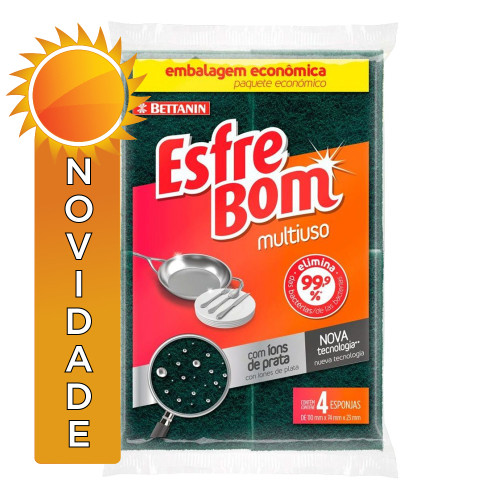 ESPONJA P/ LOUÇAS ESFREBOM BETTANIN C/4UN MULTIUSO - UNIDADE