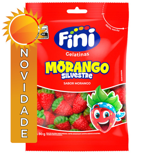 BALA DE GELATINA FINI 80GR MORANGO SILVESTRE - CX COM 12 UN