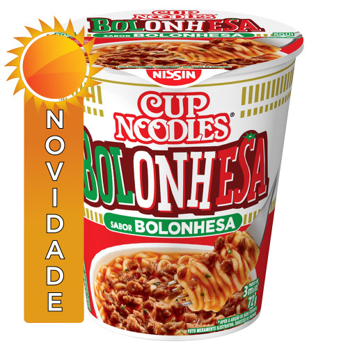 MACARRÃO INSTANTÂNEO NISSIN CUP NOODLES 72GR BOLONHESA - CX COM 24 UN
