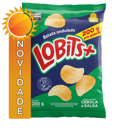 BATATA ONDULADA LOBITS 200GR CEBOLA E SALSA - CX COM 12 UN