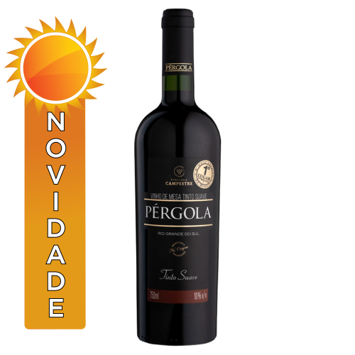 VINHO TINTO SUAVE PÉRGOLA 750 ML - CX COM 12 UN