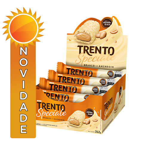 CHOCOLATE TRENTO SPECIALE AVELÃ 26GR BRANCO COM AMENDOIM - DP COM 12 UN