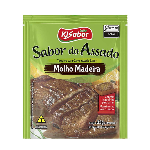 TEMPERO SABOR DO ASSADO KISABOR 33GR MOLHO MADEIRA - CX COM 15 UN