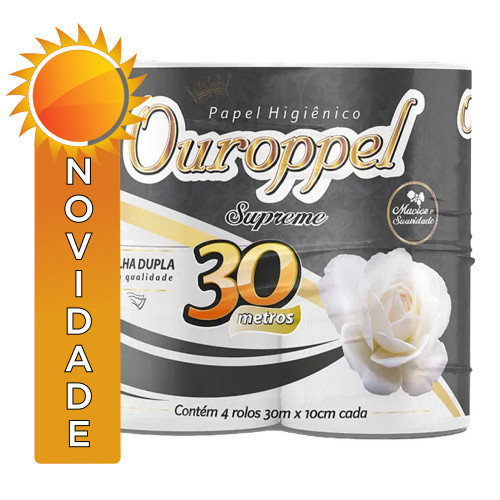 PAPEL HIGIÊNICO SUPREME OUROPPEL 4X30MT FOLHA DUPLA - FD COM 16 PC