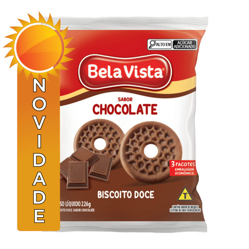 BISCOITO BELA VISTA 226GR CHOCOLATE - CX COM 20 PC